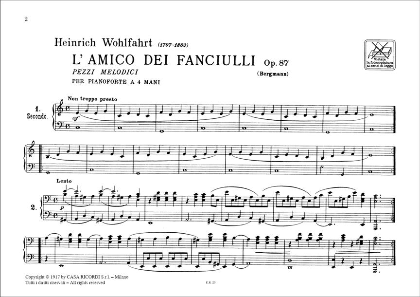 L'Amico Dei Fanciulli Op. 87 - pro čtyřruční klavír